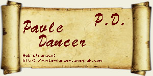 Pavle Dancer vizit kartica